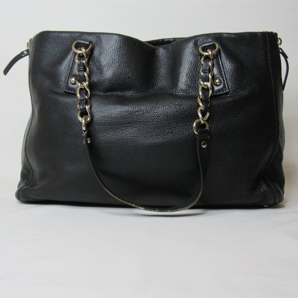 Kate Spade Cobble Hill Andee Black Leather Tote Bag Chain Strap - Picture 2 of 14